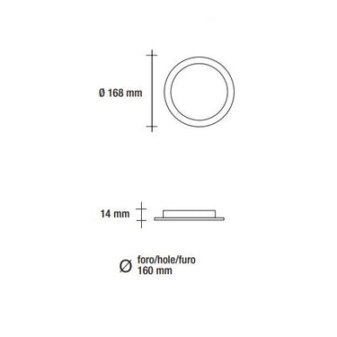 Vivida pannello led tondo bianco 12w 813lm 3000k (ULTIMI DISPONIBILI - N°6) Vivida luce Pannelli led